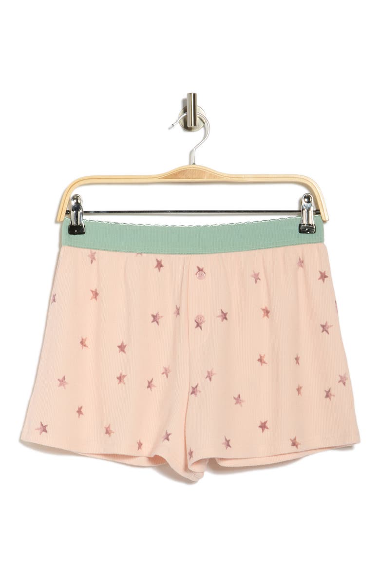 Road Trip Pajama Shorts, Alternate, color, CHAMPAGNE DITSY STARS