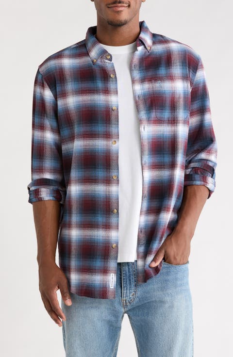 Lightweight Brushed Cotton Dobby Button-Down Shirt