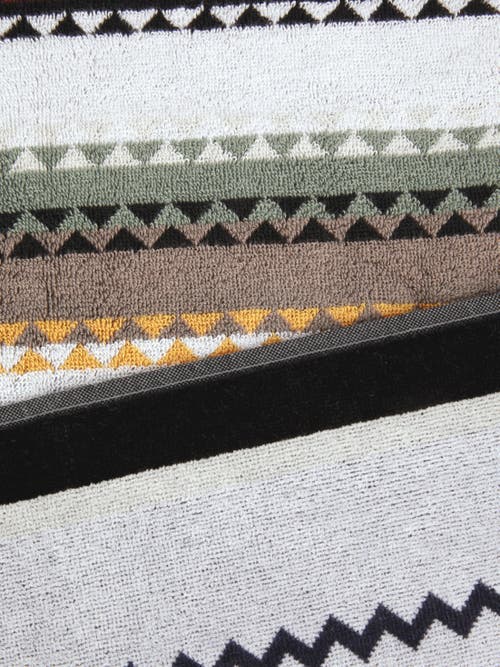Missoni Home Curt 100x180 Cm Beach Towel In Zigzag Cotton Terry Cloth In Black