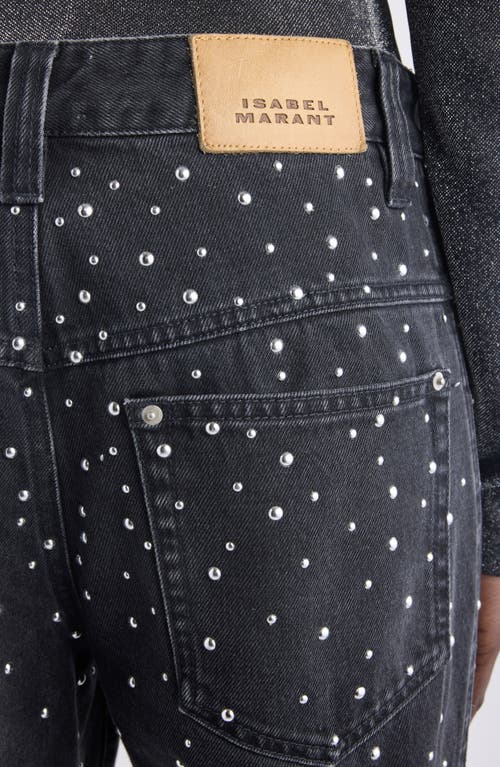 Isabel Marant Étoile Brinsa Stud Straight Leg Jeans In Black