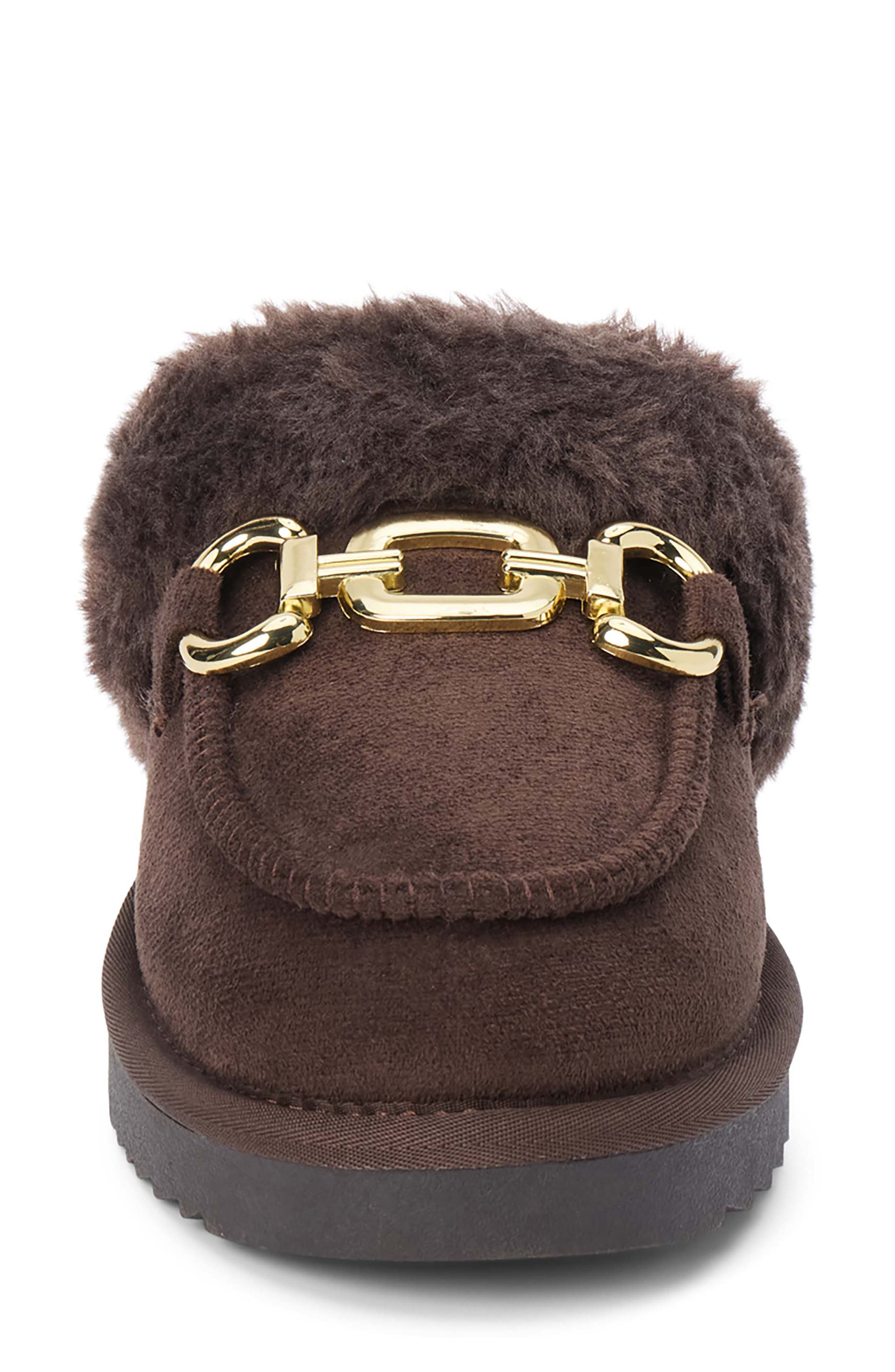 Matisse Davos Faux Fur Platform Slipper, Alternate, color, Choco