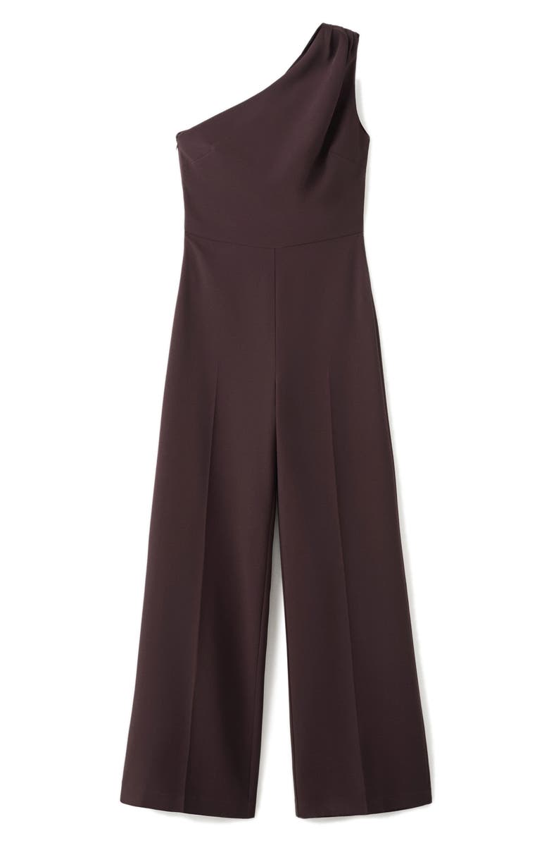MANGO Asymmetric Jumpsuit, Alternate, color, Chocolate