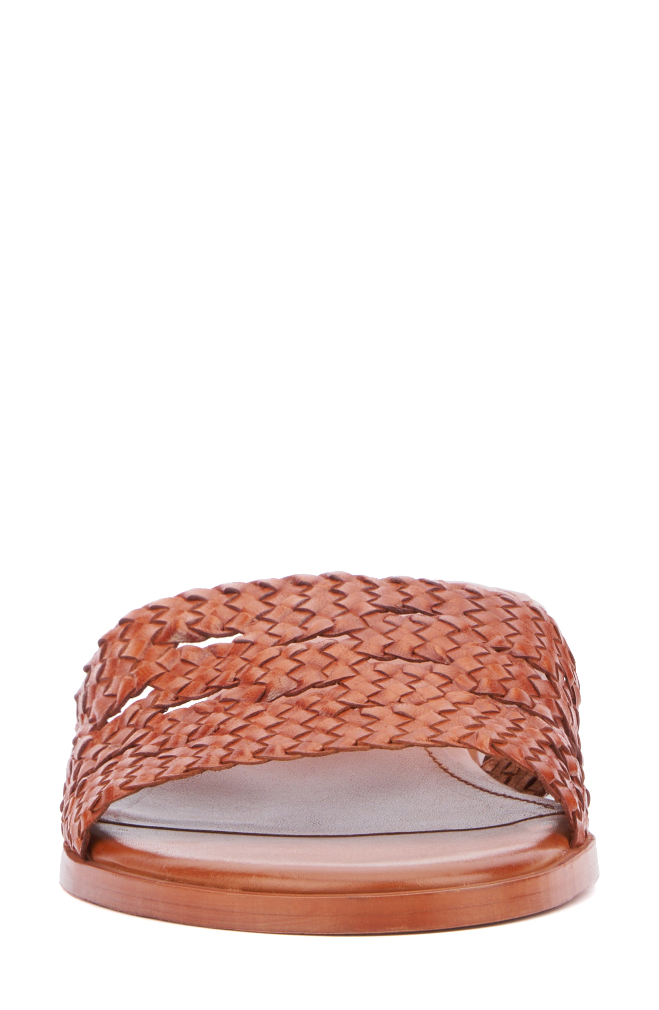 VINTAGE FOUNDRY Pamelia Woven Slide Sandal, Alternate, color, Cognac