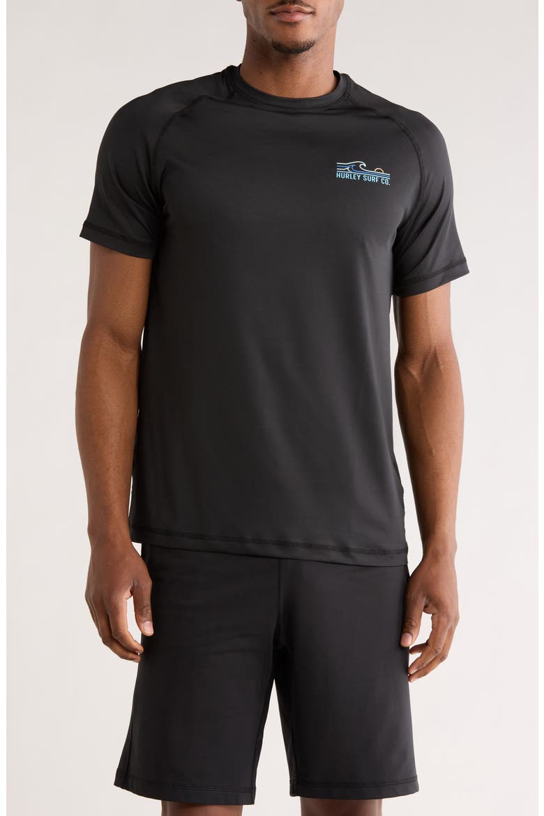 Waves UPF 50+ Swim Shirt, Main, color, BLACK