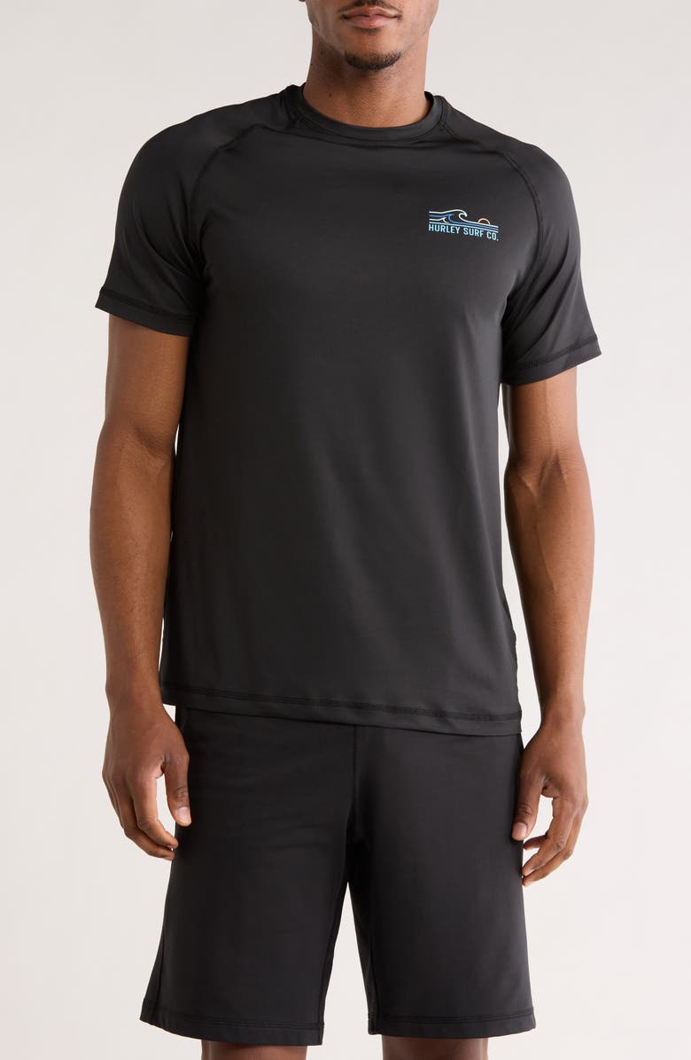 Hurley Waves UPF 50+ Swim Shirt, Main, color, Black