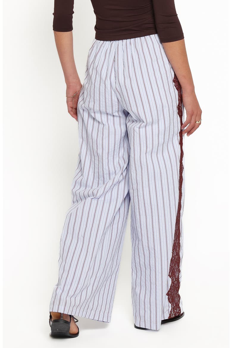 Ellina Lace Contrast Wide Leg Pants, Alternate, color, BLUE STRIPE