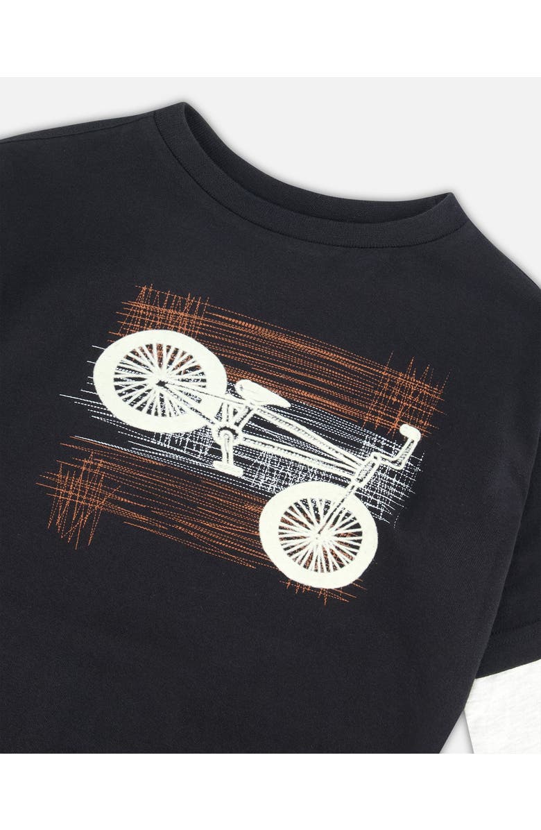 Deux par Deux Boy's Layered Long Sleeve T-Shirt Black, Alternate, color, 