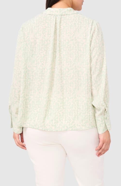 Halogenr Halogen(r) Print Button-up Shirt In Mint Creme
