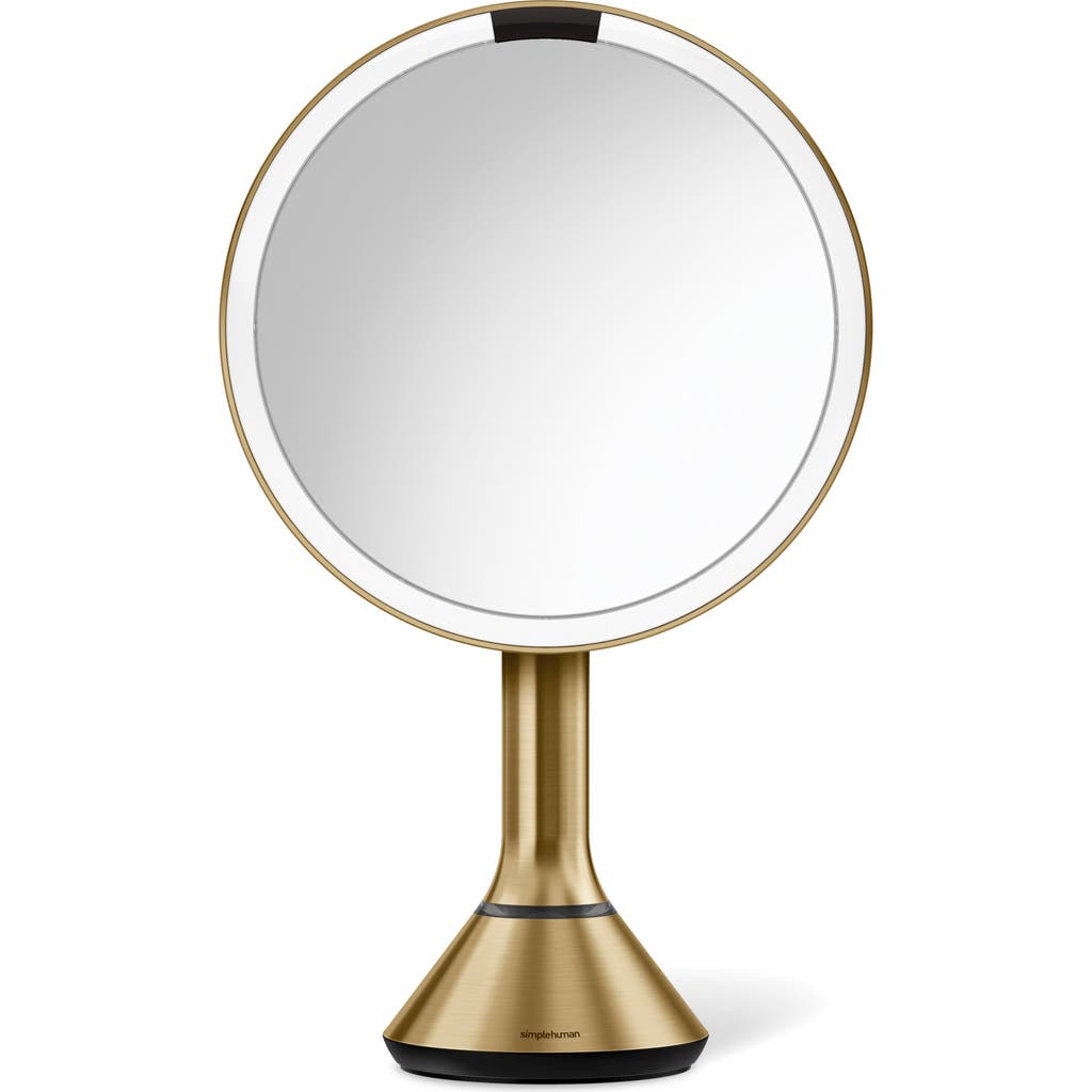 Simplehuman 8-inch Sensor Rechargeable Tabletop Mirror In Brass