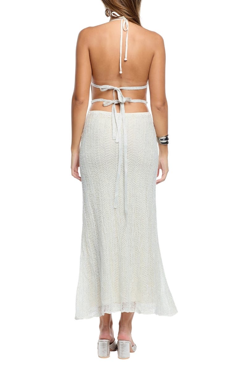 Capittana Ariel Cover-Up Dress, Alternate, color, White And Silver