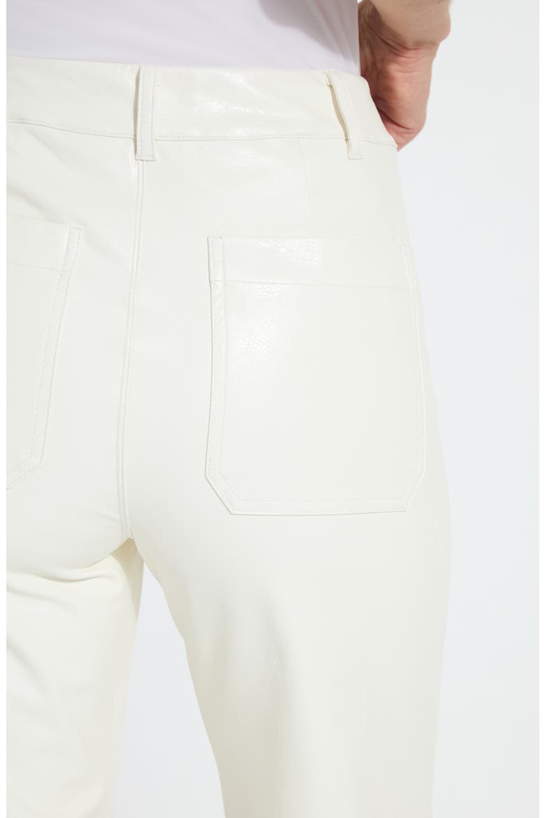 High Waist Faux Leather Wide Leg Pants, Alternate, color, SNOW WHITE