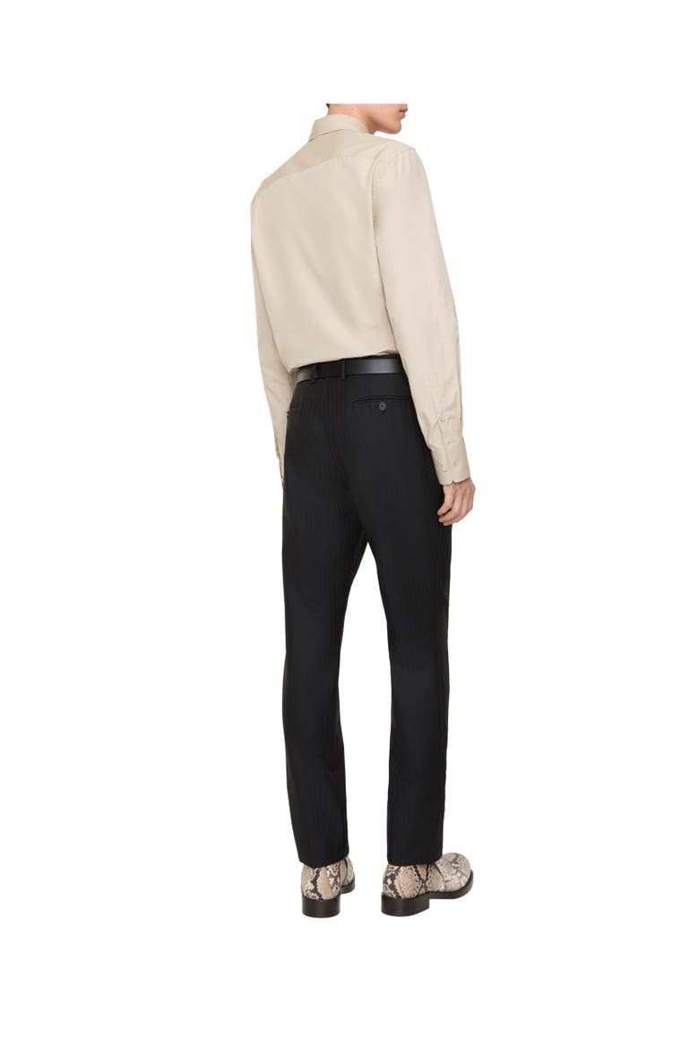 Striped Wool Mohair Tailored Trousers, Alternate, color, Black