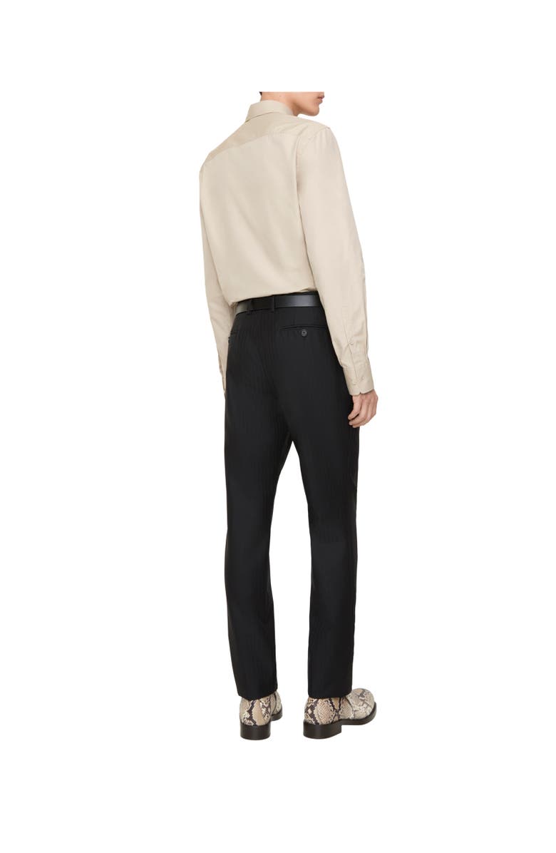 Burberry Striped Wool Mohair Tailored Trousers, Alternate, color, Black