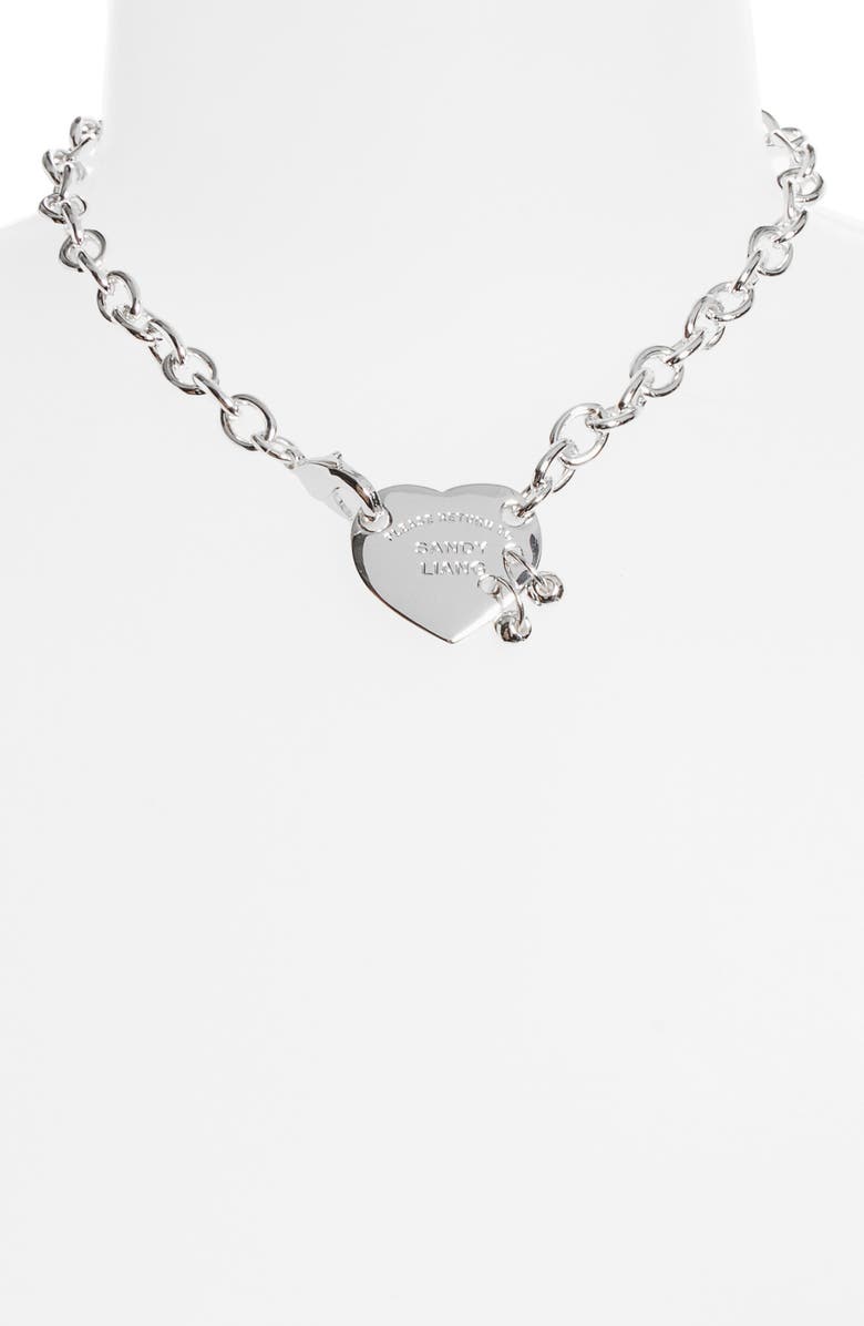 Sandy Liang Return to Sandy Pendant Necklace, Alternate, color, Silver