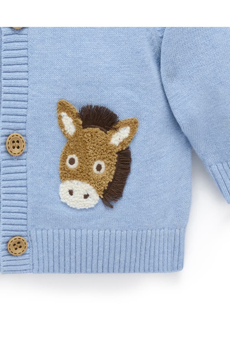 Purebaby Fiesta Friends Knit Cardigan Boys, Alternate, color, Caribbean Melange