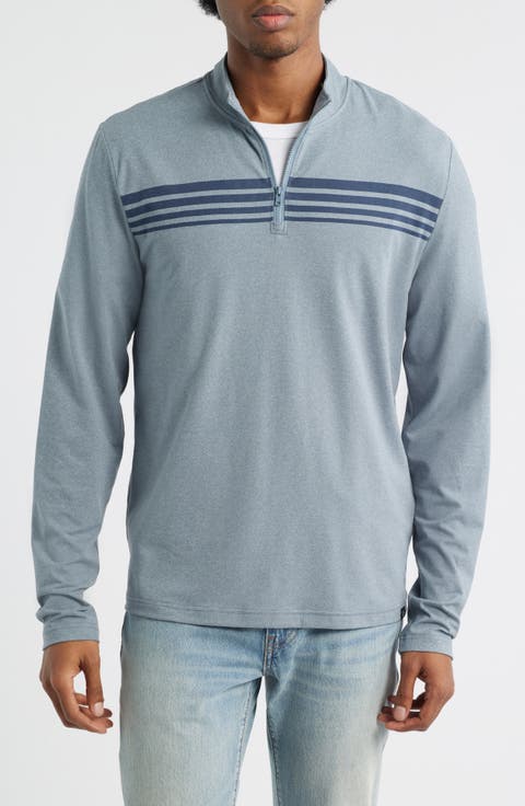 Kace Chest Stripe Luxe Jersey Quarter Zip Pullover