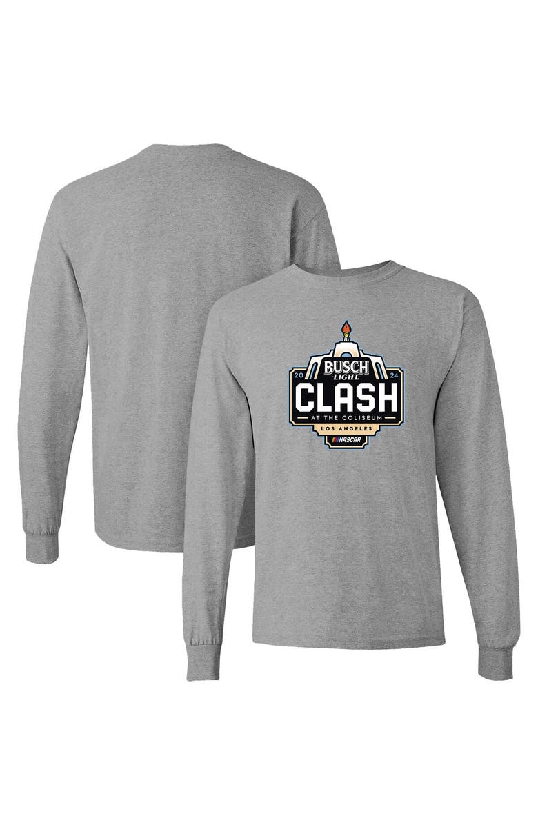 CHECKERED FLAG Men's Checkered Flag Sports  Gray 2024 Clash at the Coliseum Long Sleeve T-Shirt, Main, color, 