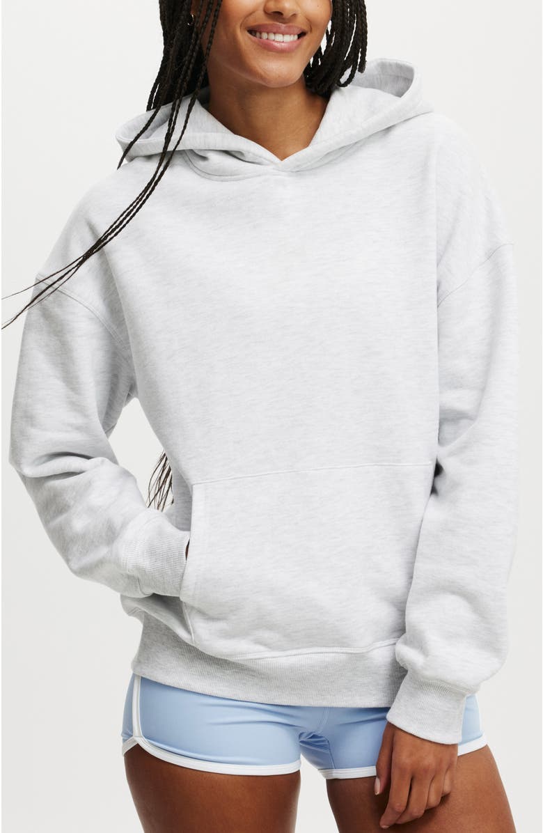 COTTON ON BODY Women's Active Plush Premium Hoodie, Alternate, color, Cloudy Grey Marle