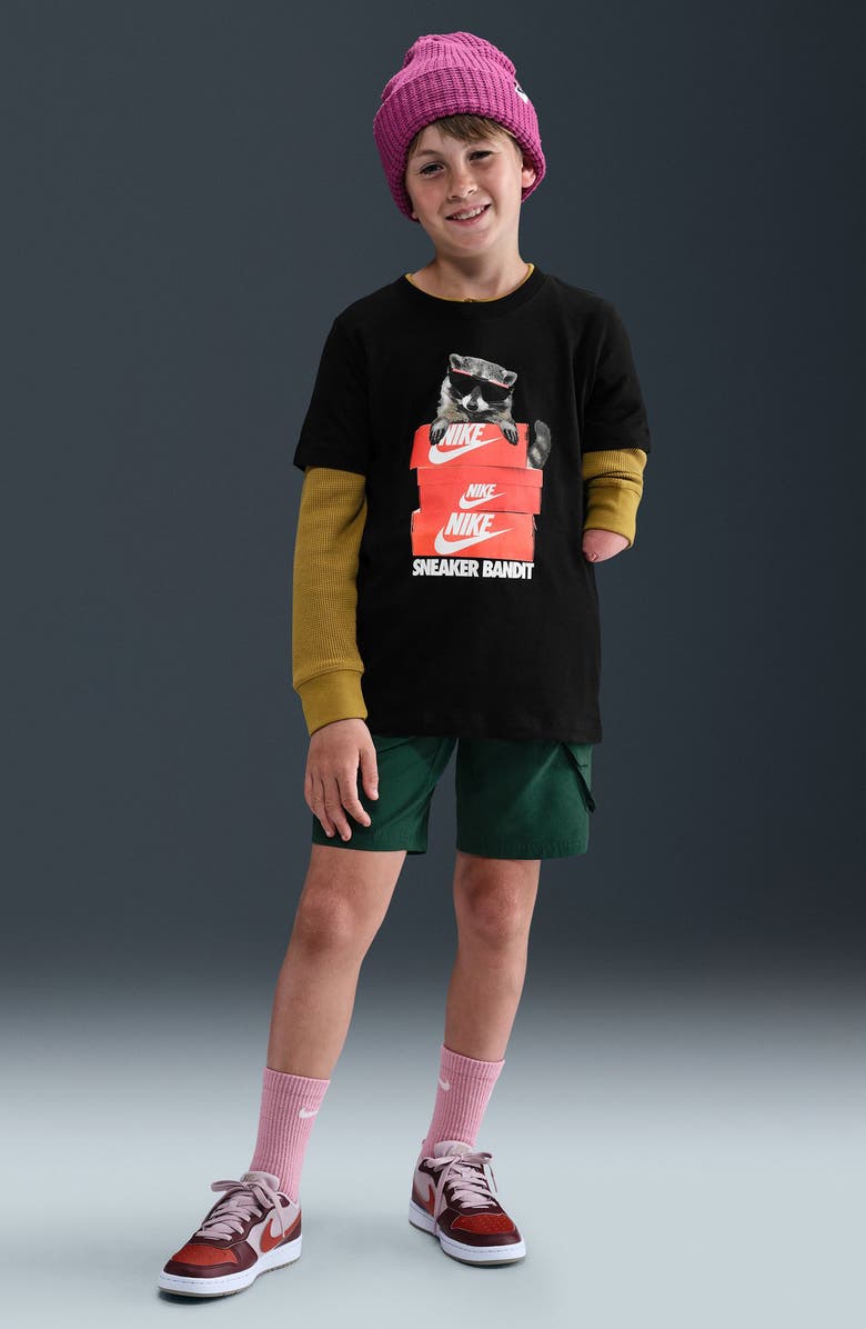 Nike Kids' Sneaker Bandit Cotton Graphic T-Shirt, Alternate, color, Black