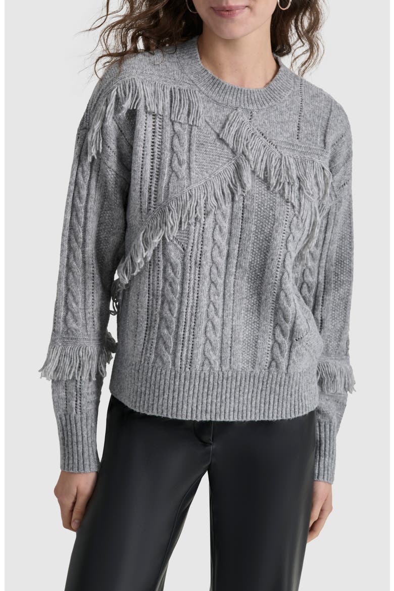 Mix Stitch Sweater, Main, color, STORM HEATHER GREY