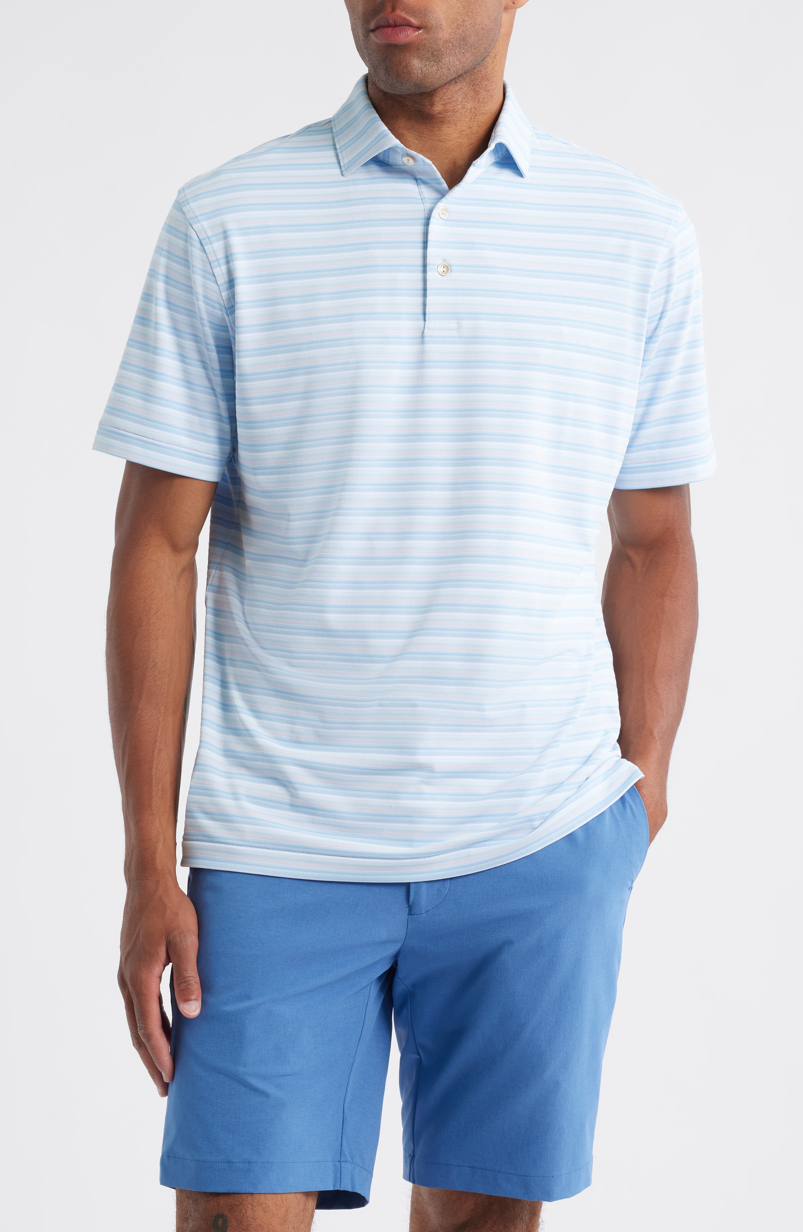 Peter Millar Atrium Stripe Performance Jersey Polo