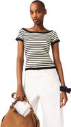 maje Rib knit top with boat neck