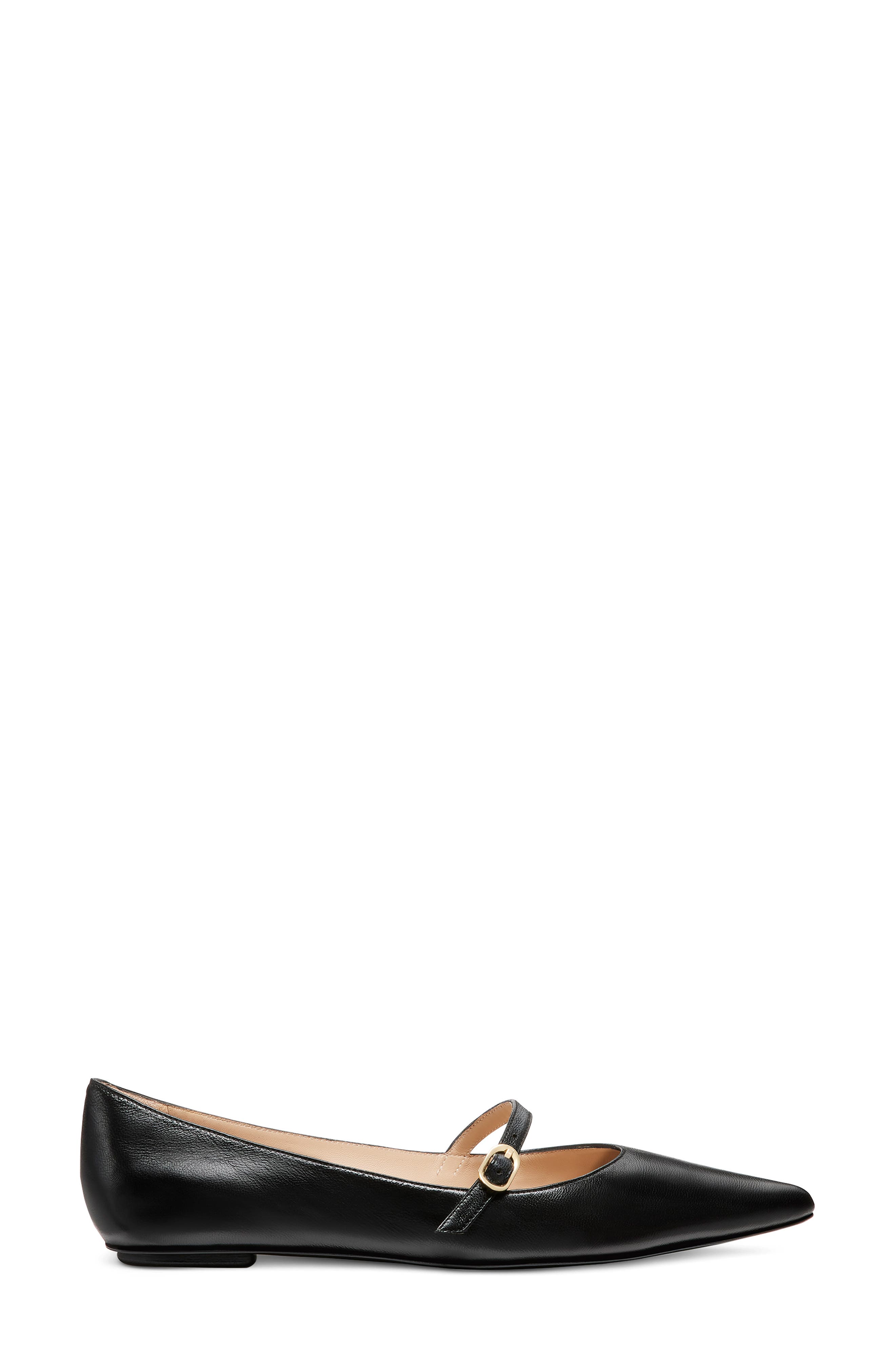Stuart Weitzman Emilia Mary Jane Flat, Alternate, color, Black