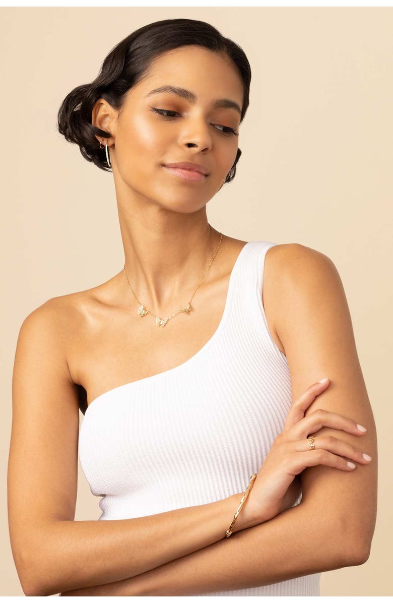 Oradina 14K Gold Goddess Bangle, Alternate, color, Yellow Gold