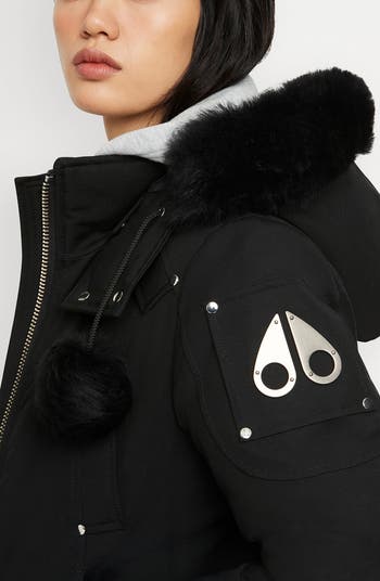 Moose Knuckles Debbie Bomber Jacket with Genuine Shearling
