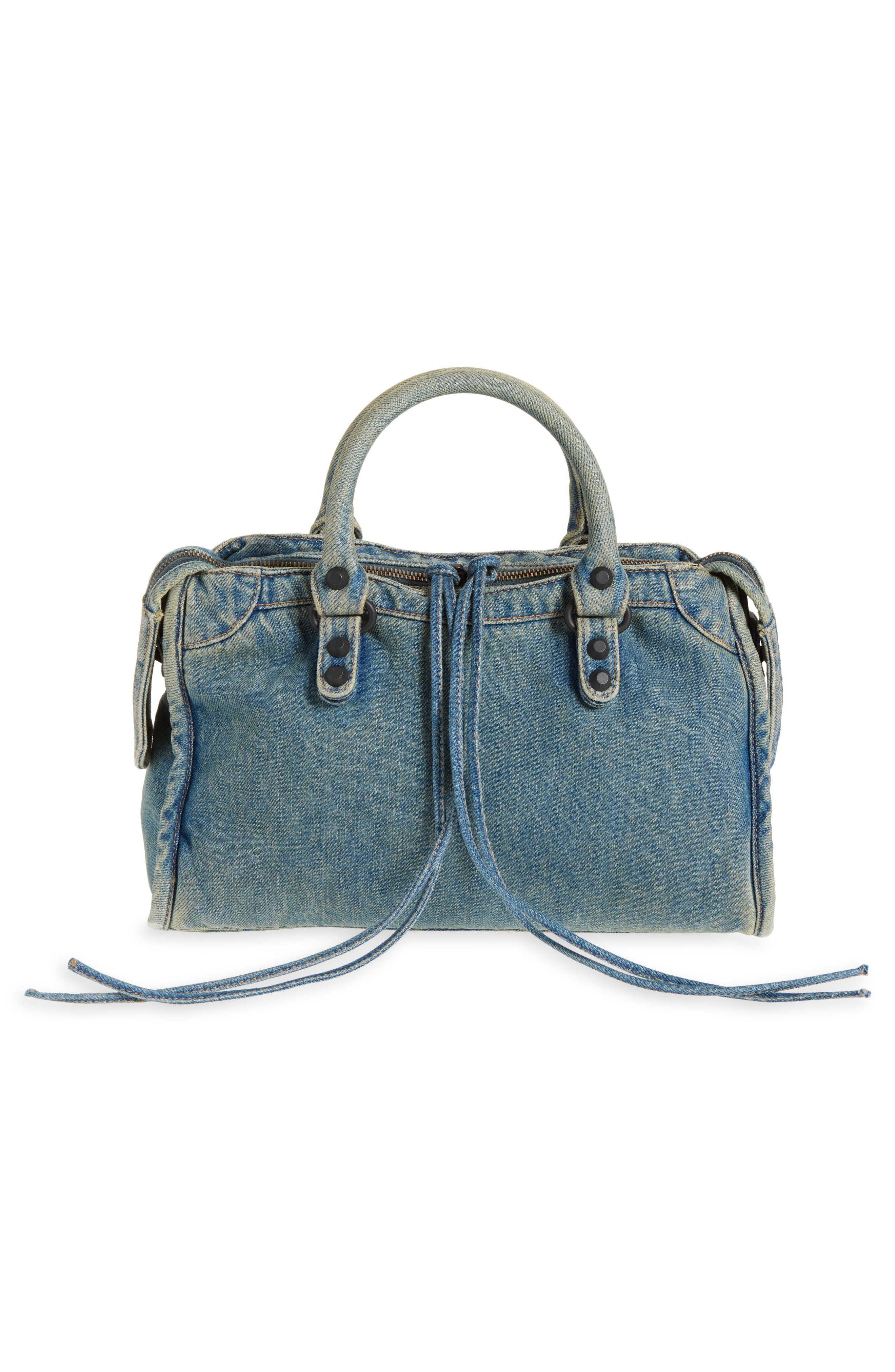 Small Le City Denim Top Handle Bag, Alternate, color, 4727 BLUE