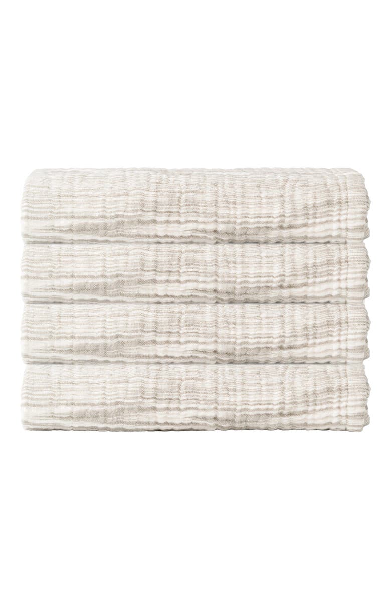 Olive & Linen Soho Supersoft 4-Layer Cotton Gauze Hand Towel Bundle, Alternate, color, Olive
