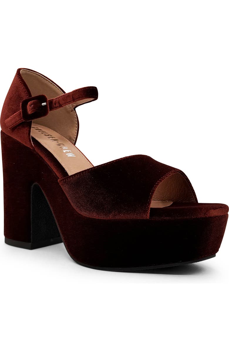 CHELSEA CREW Quill Sandal, Main, color, Rust Velvet