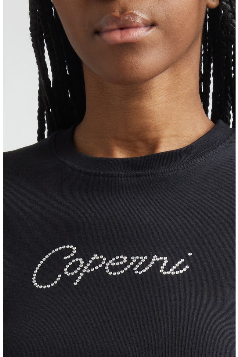 Crystal Logo Organic Cotton Baby Tee, Alternate, color, BLACK