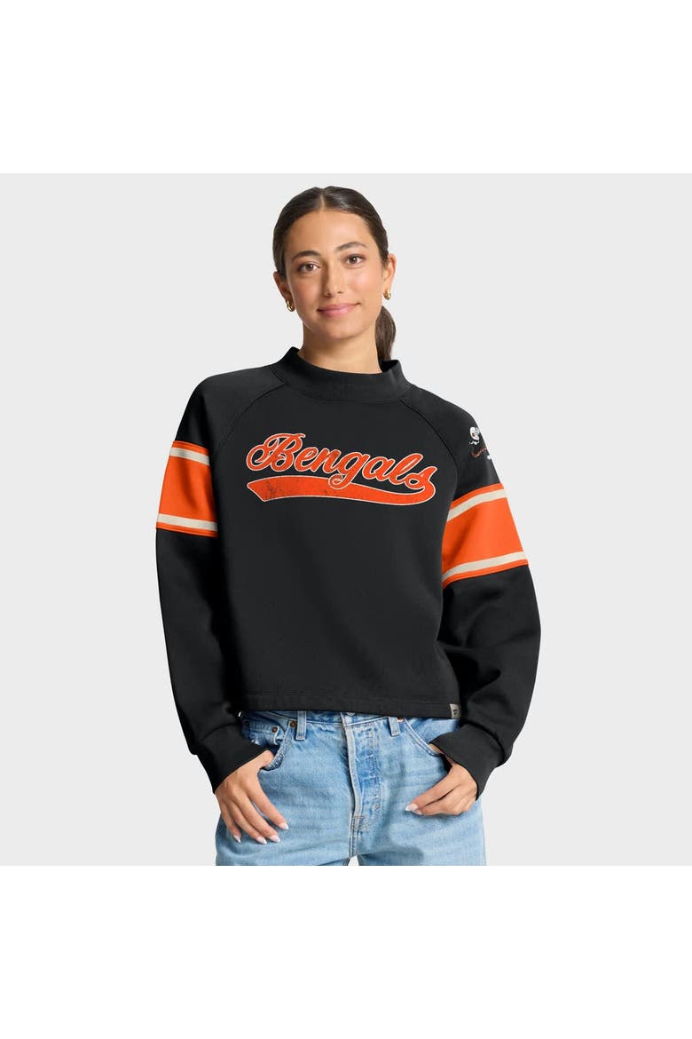 Women's Fanatics Black Cincinnati Bengals Oversized Hometown Toss Sweep Mock Neck Pullover, Main, color, Black