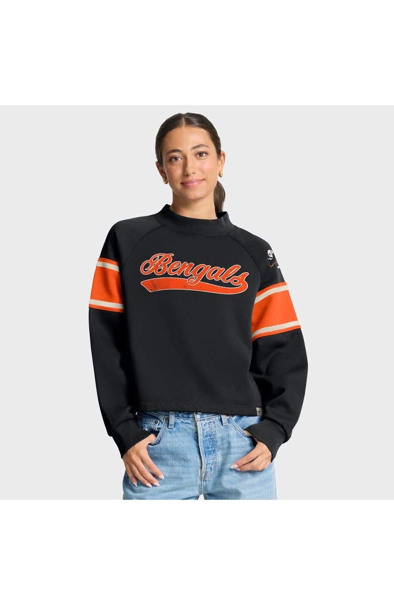 FANATICS Women's Fanatics Black Cincinnati Bengals Oversized Hometown Toss Sweep Mock Neck Pullover, Main, color, Black