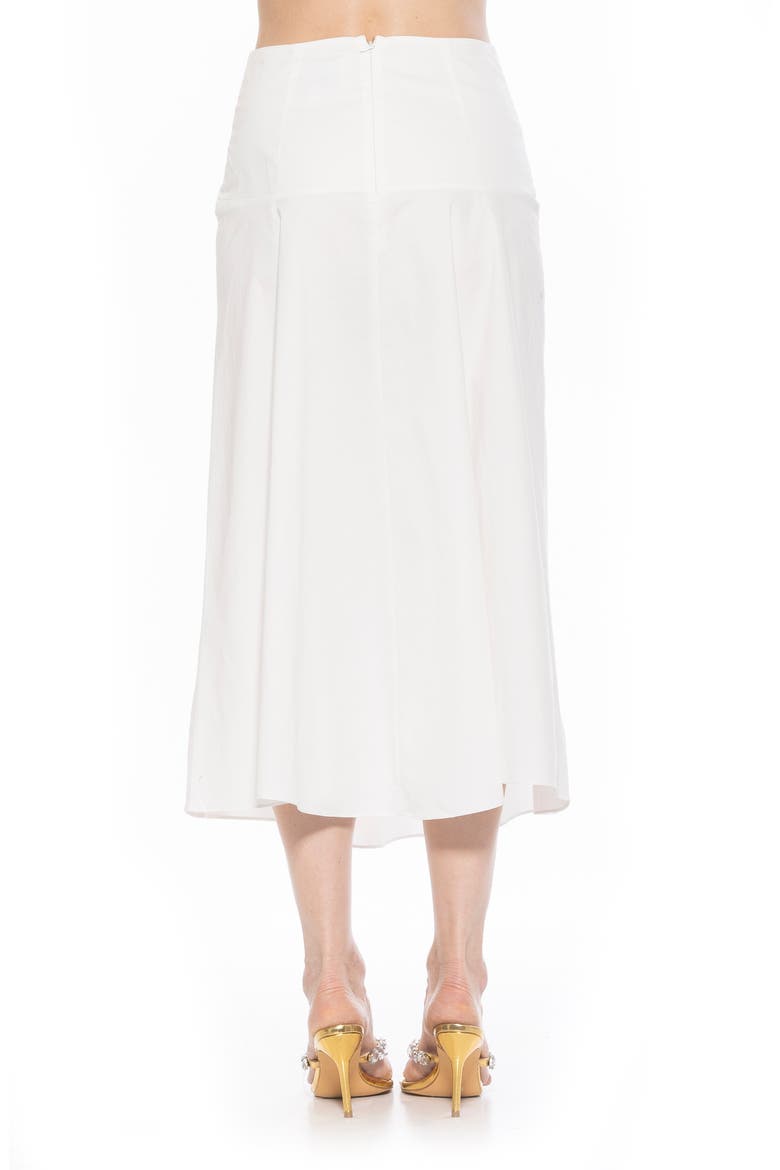 Hadley Stretch Cotton Midi Skirt, Alternate, color, WHITE