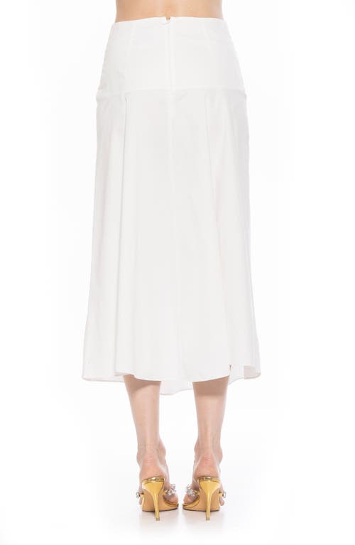 Alexia Admor Hadley Stretch Cotton Midi Skirt In White