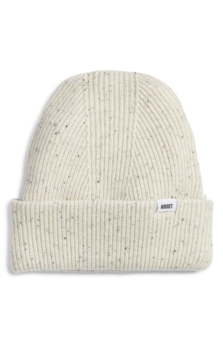 KROST Speckle Wool Beanie, Main, color, Snow White