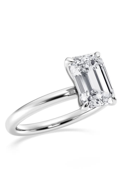 Badgley Mischka Emerald Cut Lab Created Diamond Engagement Ring In White