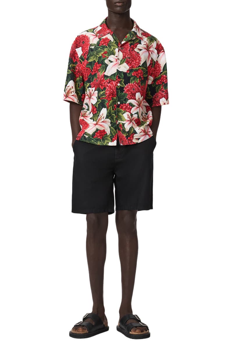 AllSaints Hokkaido Floral Camp Shirt, Alternate, color,