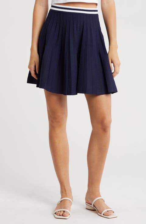 Larissa Stripe Waist Pleated Skirt