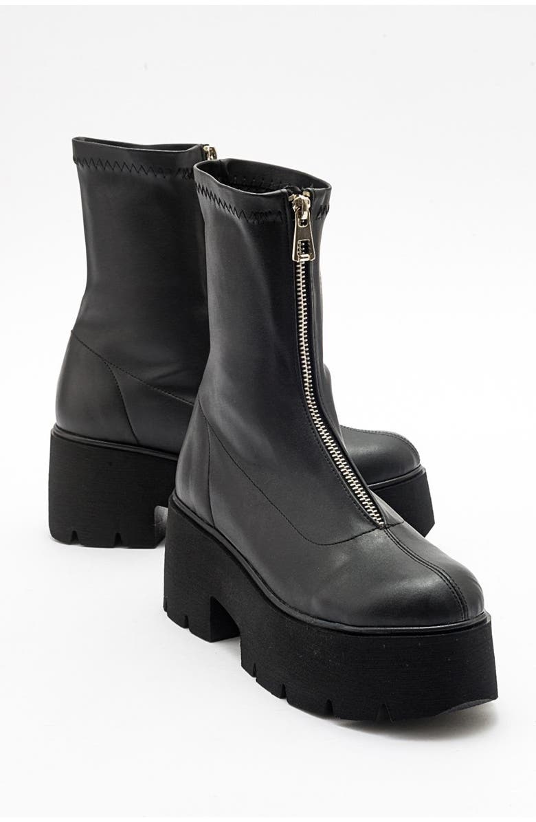 Prologue Shoes Ovil Platform Zip Boot, Main, color, Black