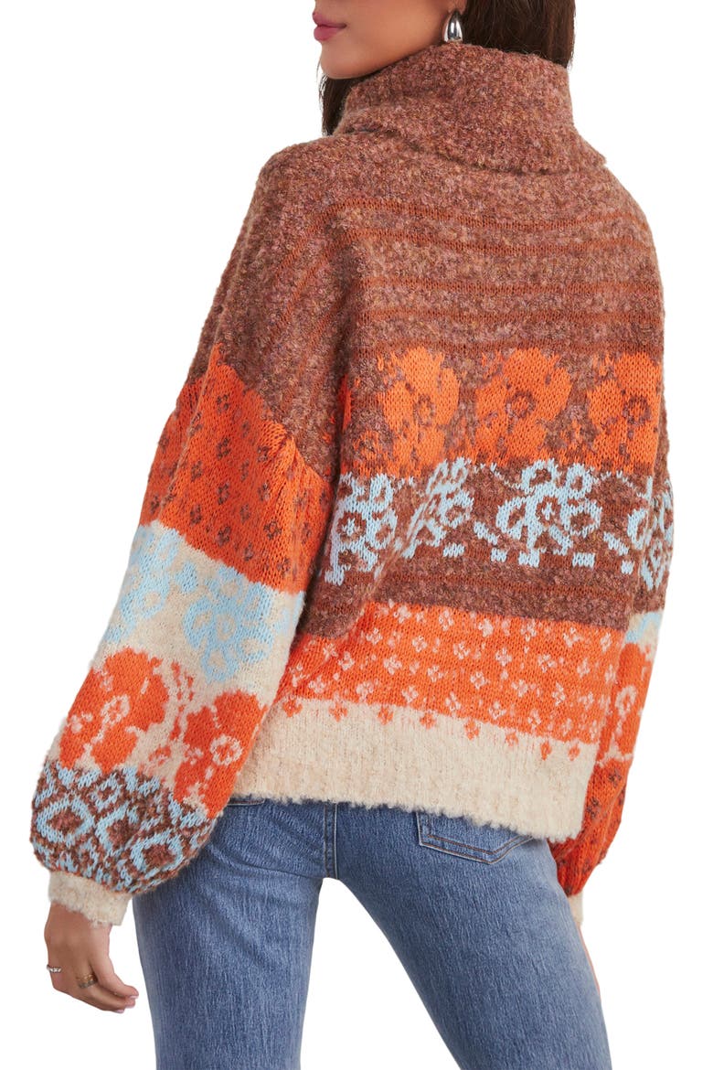 Monet Turtleneck Sweater, Alternate, color, ORANGE MULTI