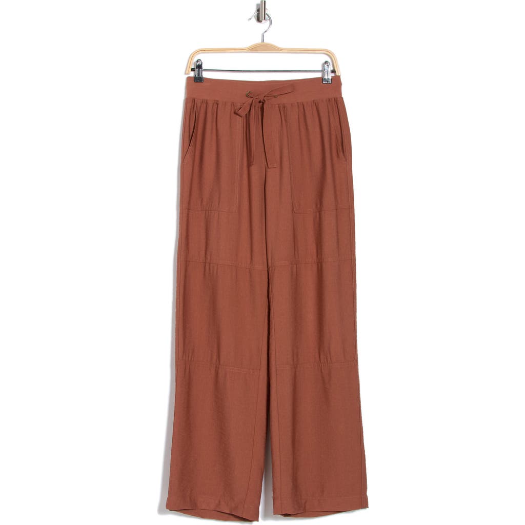 Sanctuary Twill Wide Leg Pants In Brown