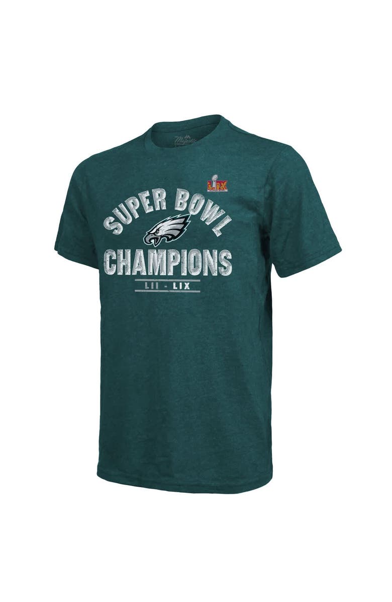 Majestic Threads Men's Majestic Threads Midnight Green Philadelphia Eagles Super Bowl LIX Champions Tri-Blend T-Shirt, Alternate, color, 