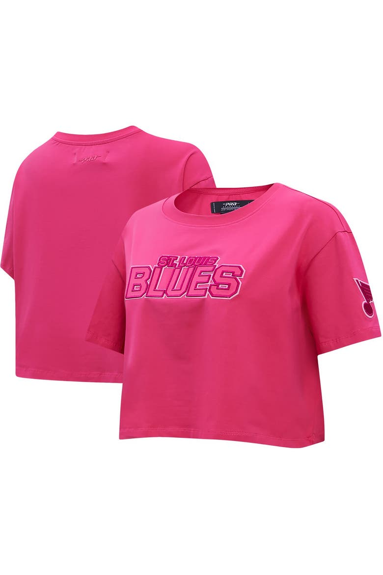 Women's Pro Standard St. Louis Blues Triple Pink Cropped Boxy T-Shirt, Alternate, color, Pink