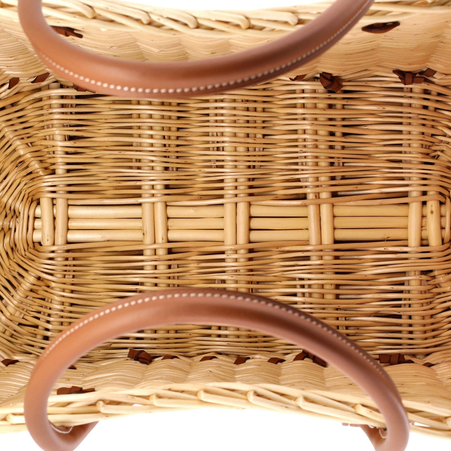 Pre-Owned Hermes Picnic Garden Party Tote Wicker and Leather, Alternate, color, 