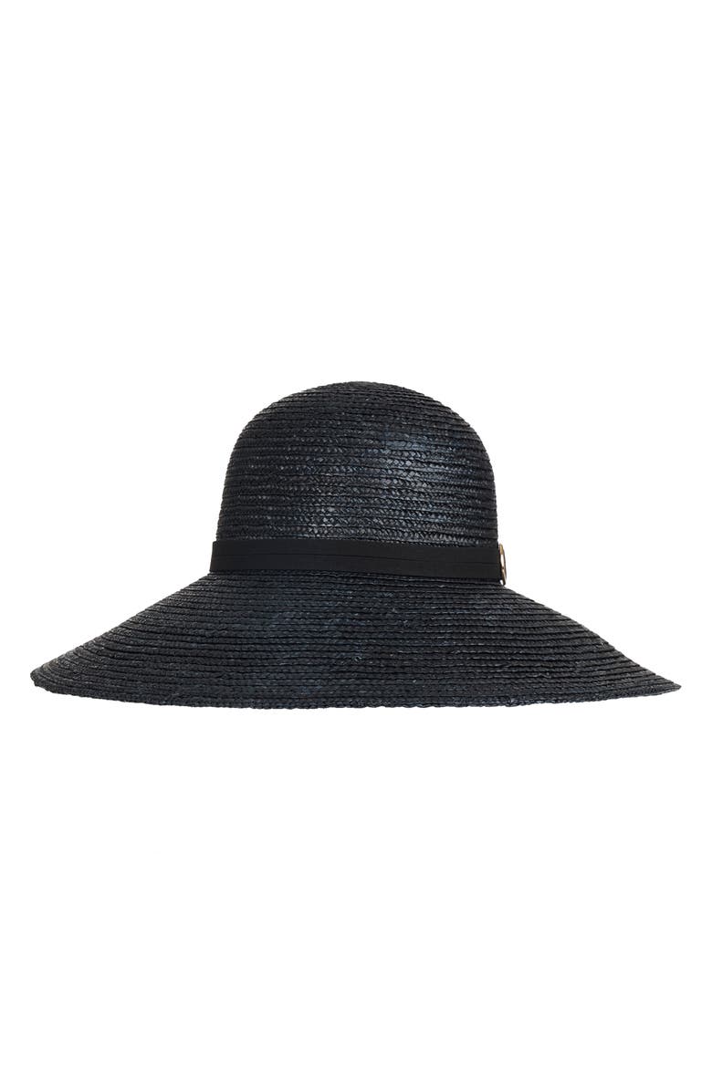 Bruno Magli Wide Brim Suede Band Straw Sun Hat, Alternate, color, 