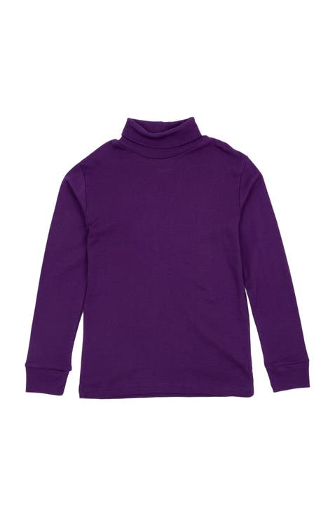 Kids Long Sleeve Cotton Turtleneck Shirt (Toddler, Little Kid & Big Kid)