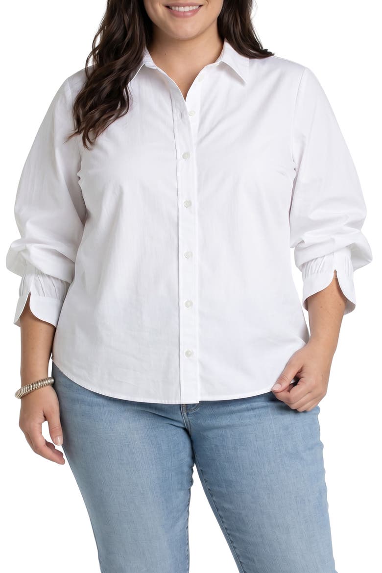 Adjustable Sleeve Shirt, Main, color, WHITE